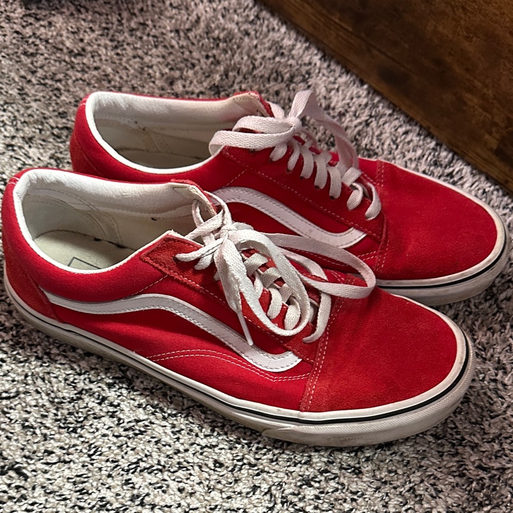 Vans Red and White Men's Shoes